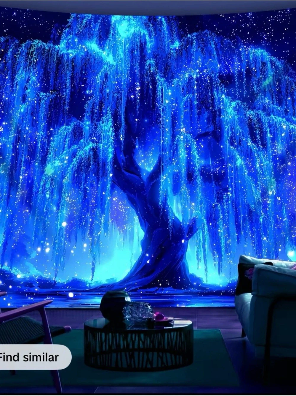 Blue Enchanted Willow Wall Tapestry - Home Wall Decor